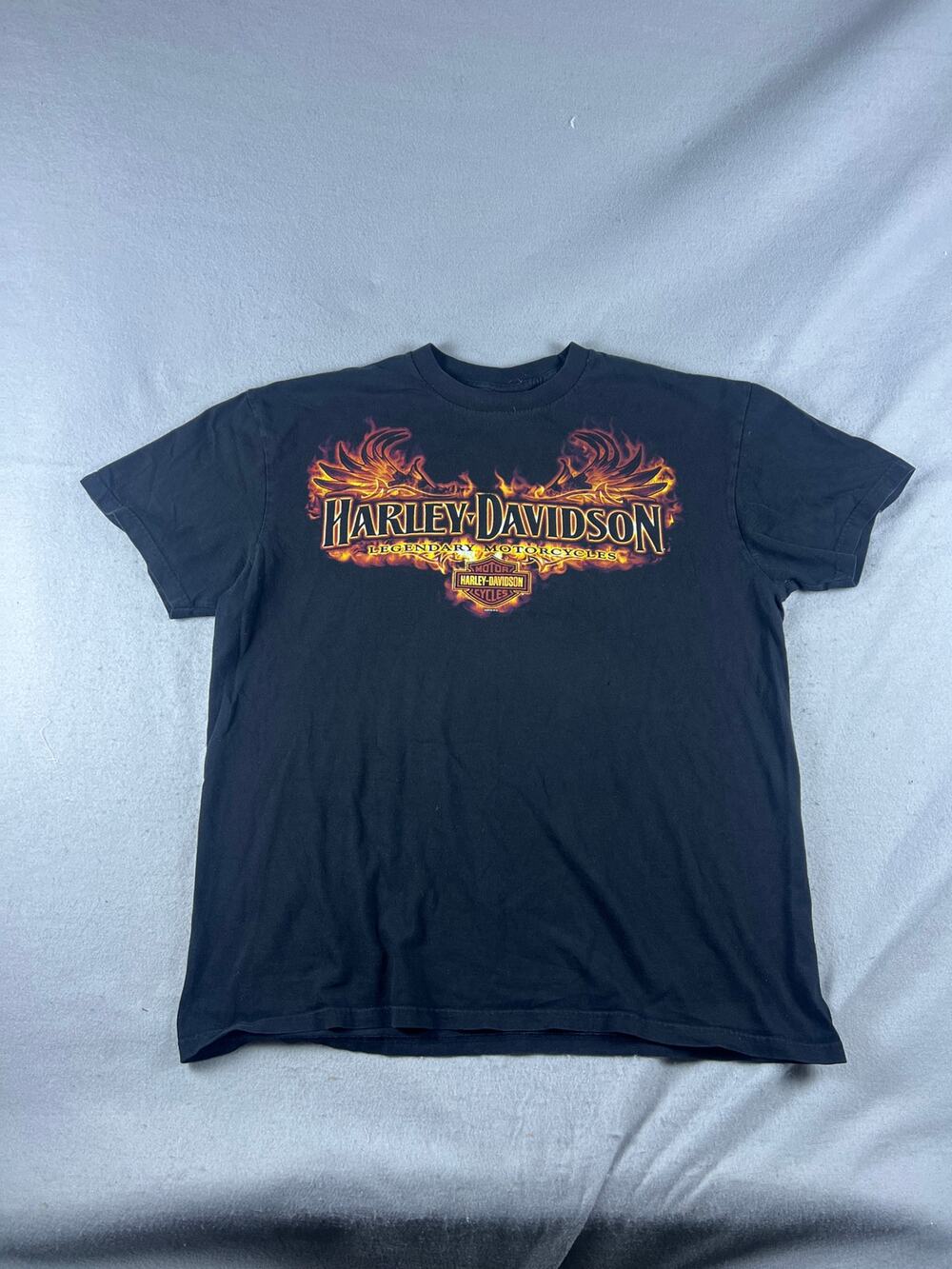 Harley Davidson T-Shirt Set of 2 Mens XL Black Flame Skull San Antonio TX Biker